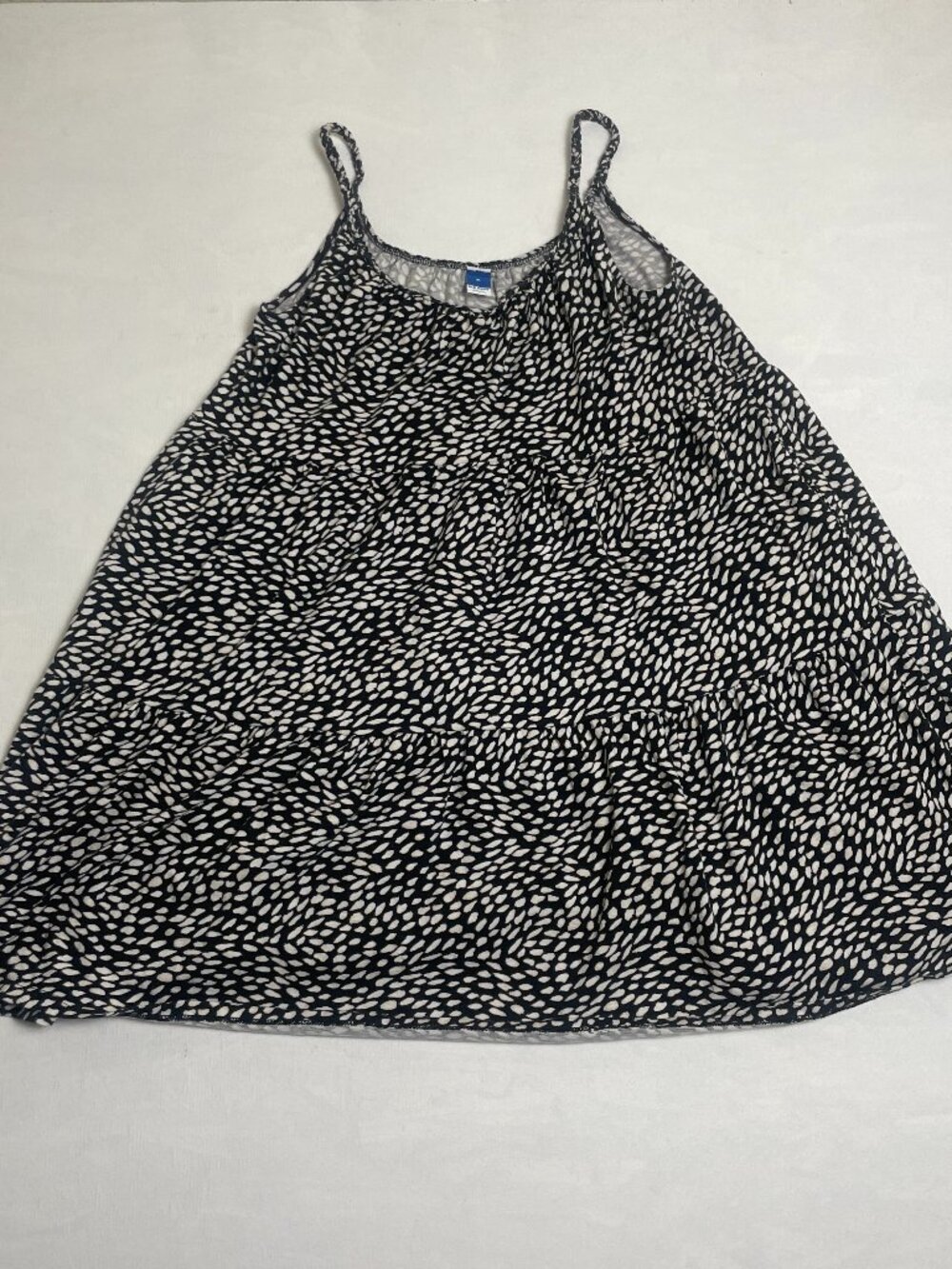 New Old Navy Sleeveless Tiered Black White Dot Mini Dress Women's Medium